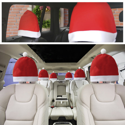 TG76548 Kopfstützenbezüge für das Auto, Weihnachtsmann-Mütze, 4er-Set