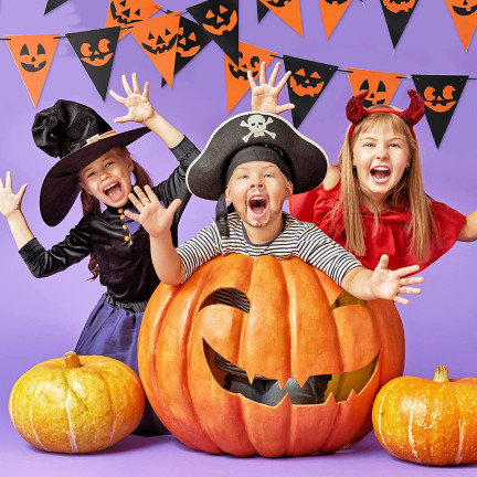 TG44472 HALLOWEEN GIRLANDE MIT BALLONS DEKORATION BRUTTO 3M