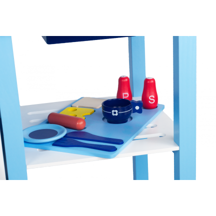 TG53008 Holz-Kinderspielküche, Zubehör, blau, Spielzeug, große Töpfe