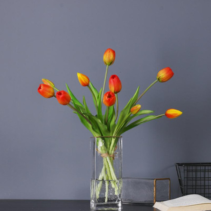 CV17690-4 LUX COLOURED SILICONE TULIPS 3 St. LUX orange LIVE TULIPS