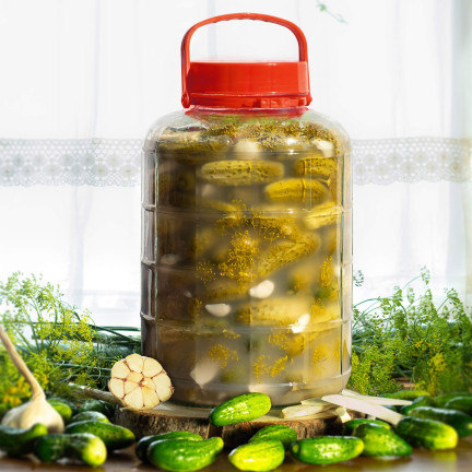 Glasgefäß zum Einlegen von Gurken und Kohl sowie für andere Konserven, vielseitig einsetzbar, 8 l