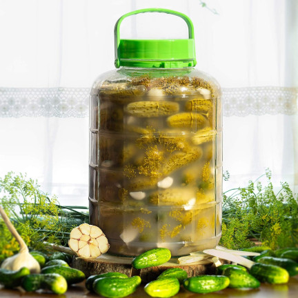 Glasgefäß zum Einlegen von Gurken und Kohl sowie für andere Konserven, vielseitig einsetzbar, 8 l