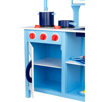TG53008 Holz-Kinderspielküche, Zubehör, blau, Spielzeug, große Töpfe