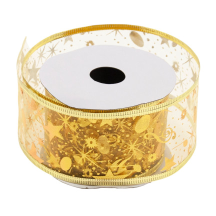 TG42491 Dekoband DECORATIVE WEIHNACHTSBAND 5CM 2,7M 2 Farben