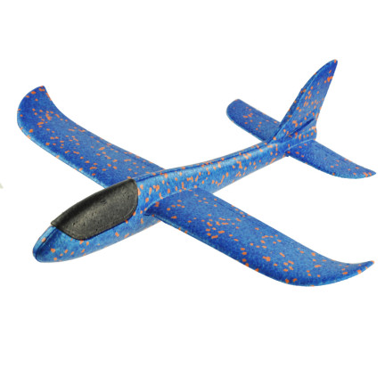 9137 – Perfektes Styroporflugzeug, 47 cm, Segelflugzeug, Wurfspielzeug, groß, blau