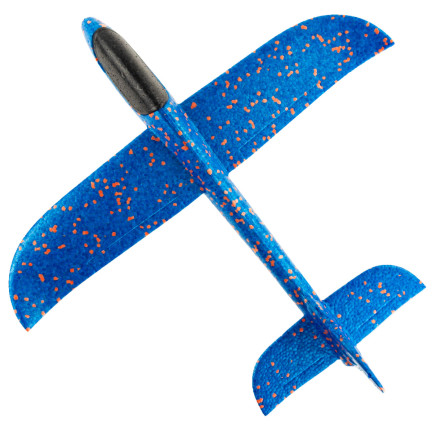 9137 – Perfektes Styroporflugzeug, 47 cm, Segelflugzeug, Wurfspielzeug, groß, blau