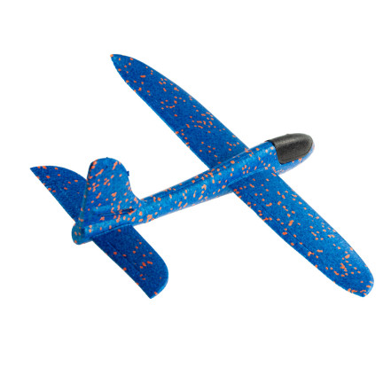 9137 – Perfektes Styroporflugzeug, 47 cm, Segelflugzeug, Wurfspielzeug, groß, blau