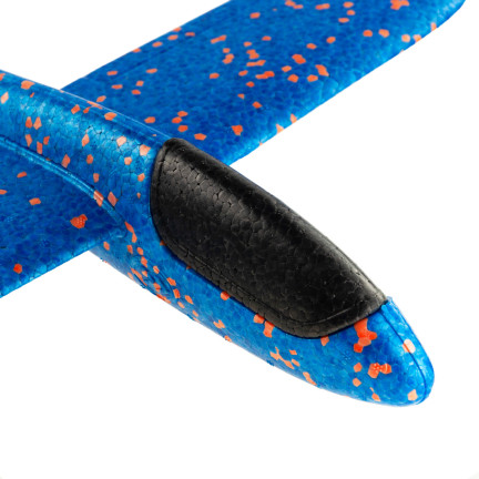9137 – Perfektes Styroporflugzeug, 47 cm, Segelflugzeug, Wurfspielzeug, groß, blau