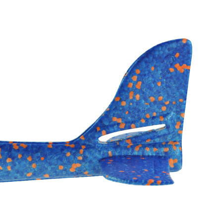 9137 – Perfektes Styroporflugzeug, 47 cm, Segelflugzeug, Wurfspielzeug, groß, blau