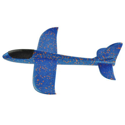 9137 – Perfektes Styroporflugzeug, 47 cm, Segelflugzeug, Wurfspielzeug, groß, blau
