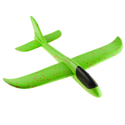 9139 Styropor-Flugzeug, Segelflugzeug, Wurfspielzeug, groß, XXL, grün, ohne Beleuchtung