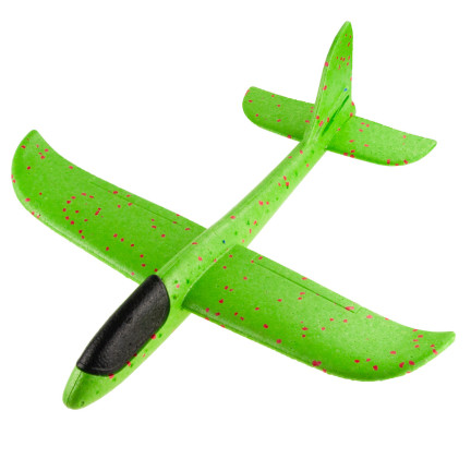9139 Styropor-Flugzeug, Segelflugzeug, Wurfspielzeug, groß, XXL, grün, ohne Beleuchtung