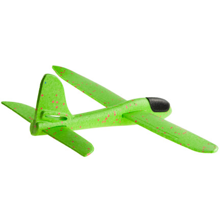 9139 Styropor-Flugzeug, Segelflugzeug, Wurfspielzeug, groß, XXL, grün, ohne Beleuchtung