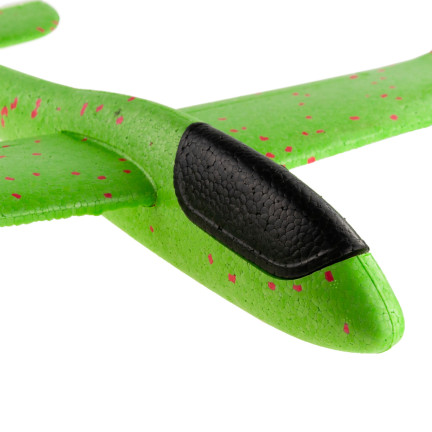 9139 Styropor-Flugzeug, Segelflugzeug, Wurfspielzeug, groß, XXL, grün, ohne Beleuchtung