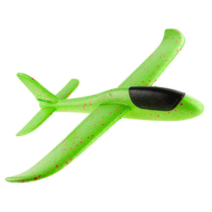 9139 Styropor-Flugzeug, Segelflugzeug, Wurfspielzeug, groß, XXL, grün, ohne Beleuchtung