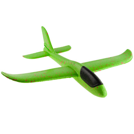 9139 Styropor-Flugzeug, Segelflugzeug, Wurfspielzeug, groß, XXL, grün, ohne Beleuchtung