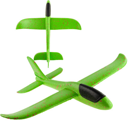 9139 Styropor-Flugzeug, Segelflugzeug, Wurfspielzeug, groß, XXL, grün, ohne Beleuchtung