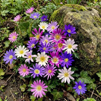 Anemone „Blanda Mixed“, Anemonen-Blumenzwiebeln, Größe 4/5, 50 Stück.