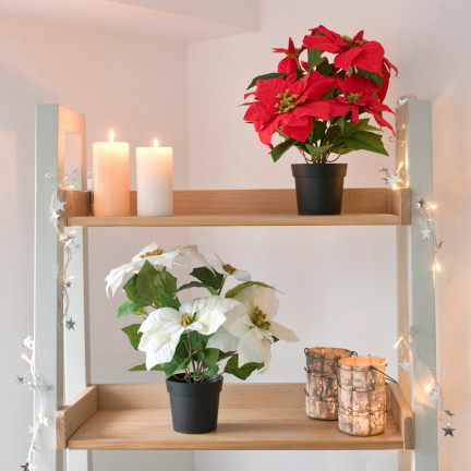 CV19864 STERN VON BETLEHEM IN EINEM TOPF KÜNSTLICHE VELOUR POINSETTIA REALISTISCH