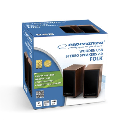 EP122 USB-COMPUTER-LAUTSPRECHER aus Holz 2.0 6w KIT