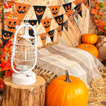 TG44472 HALLOWEEN GIRLANDE MIT BALLONS DEKORATION BRUTTO 3M