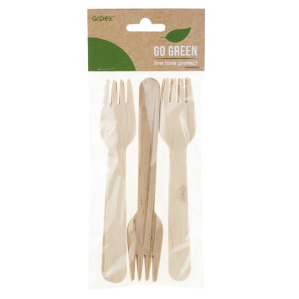 ARP7898 KPL 8PCS. GABELN HOLZBESTECK 16CM