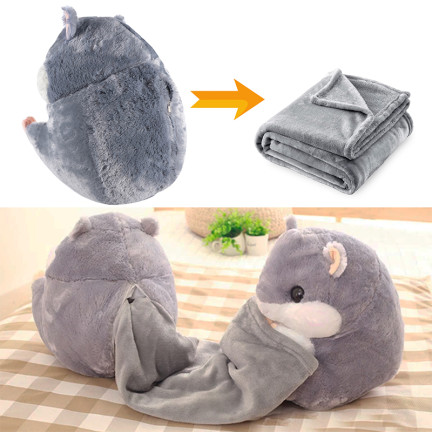 B48X HAMSTER DECKE KISSEN 2IN1 KUSCHELIG MASKOTTCHEN GROSS FÜR KINDER REISE PLÜSCH