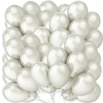 TG53243-4 LUFTBALLONS 100PCS PERLE WEISS HOCHZEIT KOMMUNION GEBURTSTAG