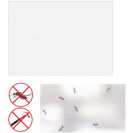 ZW74 Moskitonetz Fenster Insektenschutz 150x180 + RPE weißes Mückenschutzmittel