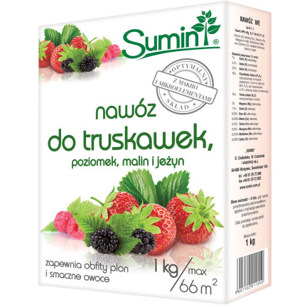 Sumin-Dünger für Erdbeeren, Walderdbeeren, Himbeeren und Brombeeren, optimale Zusammensetzung, 1 kg