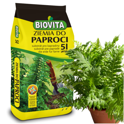 Farn-Erde, mit Dünger angereichertes Pflanzsubstrat, optimale Zusammensetzung, gute Luftdurchlässigkeit, Biovita 5 l