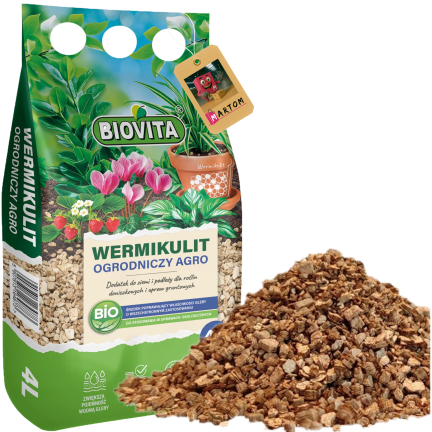 Vermiculit für den Garten, Bodenzusatz, Bodenlockerung, Biovita, 4 l, 1–5 mm