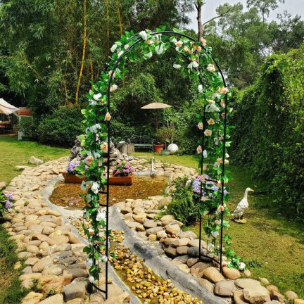 PERG-N3214 Gartenbogen Metallbogen für Rosen Blumen Zweige 240cm