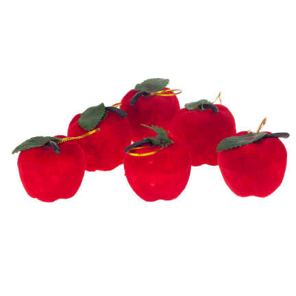 C06936 Weihnachtsbaum Velours Anhänger Kugeln 6 Stück