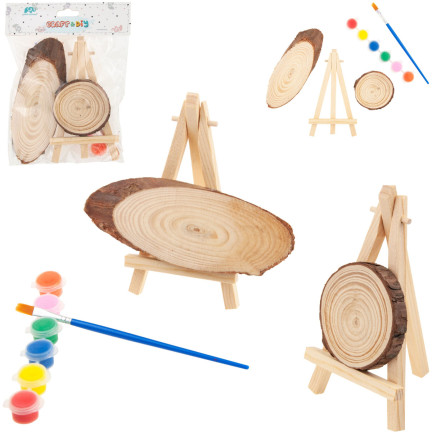 C153902 HOLZSCHEIBE + FARBEN MINI STAFFELEI BAUSATZ
