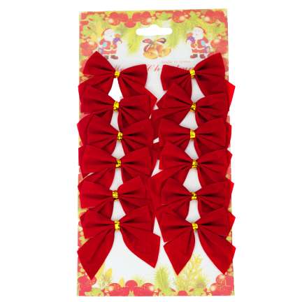 TG59784 BÖGEN SAMT BÖGEN WEIHNACHTSBAUMSCHMUCK ANHÄNGER SATZ VON 12PCS DRAHT