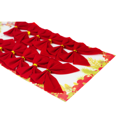 TG59784 BÖGEN SAMT BÖGEN WEIHNACHTSBAUMSCHMUCK ANHÄNGER SATZ VON 12PCS DRAHT