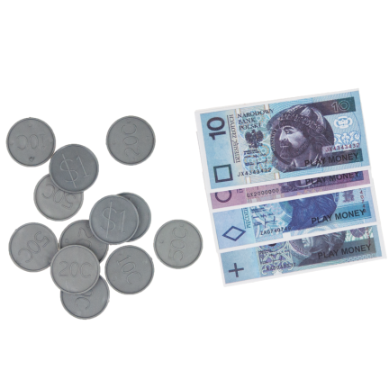 TG66239 Spielgeld-Set: Münzen + Złoty-Banknoten