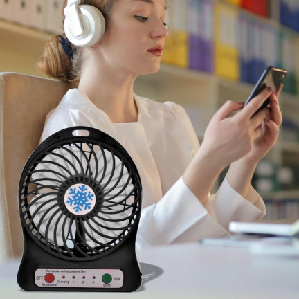 Ventilator, Tischventilator, tragbarer Ventilator, Reiseventilator, schwarz