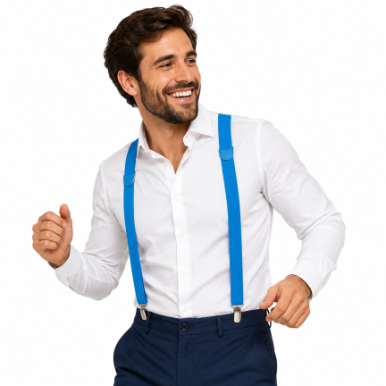 BQ6N Hosenträger, Größe M – XL, blau, im japanischen Stil