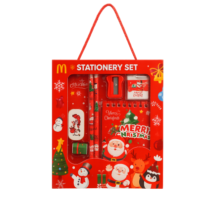TG81339 BLEISTIFTSET NOTIZBUCH LINEAL RADIERGUMMI WEIHNACHTSWUNDER