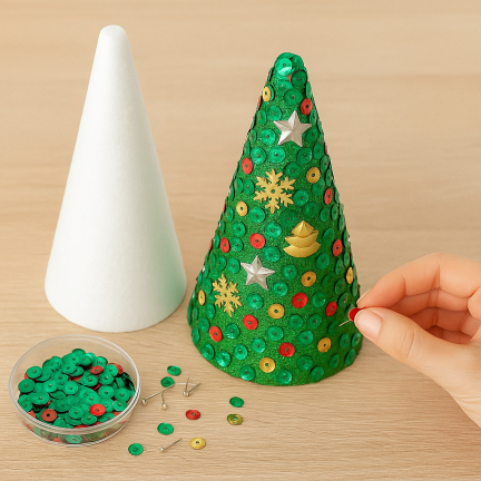 TG70315 Polystyrolkegel Polystyrolkegel 25 cm Weihnachtsbaum groß zum Dekorieren 2 Stück
