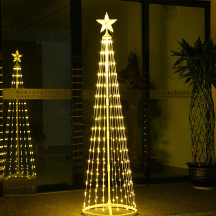 Konischer LED-Weihnachtsbaum mit Stern, Christbaumschmuck, Weihnachtsbeleuchtung, 320 LEDs, 1,8 m