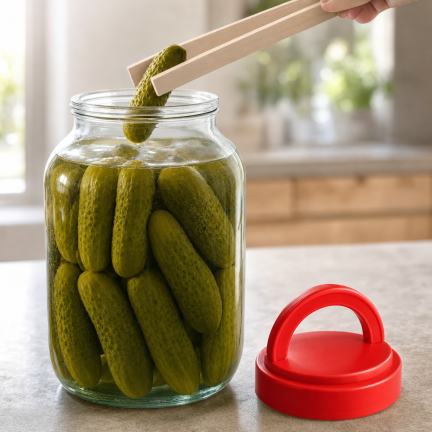 CHOM300/A 3L EINMACHGLAS ZUM EINLEGEN VON GURKEN UND KOHL MIT DECKEL UND ZANGE