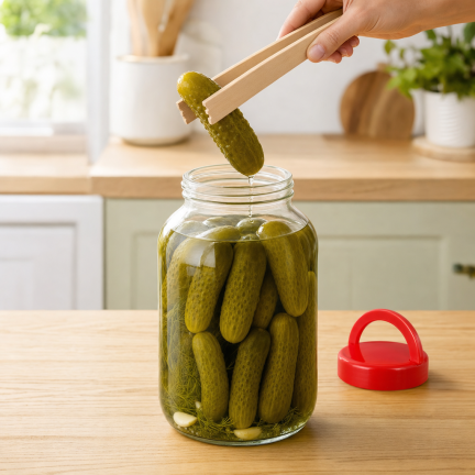 CHOM300/A 3L EINMACHGLAS ZUM EINLEGEN VON GURKEN UND KOHL MIT DECKEL UND ZANGE