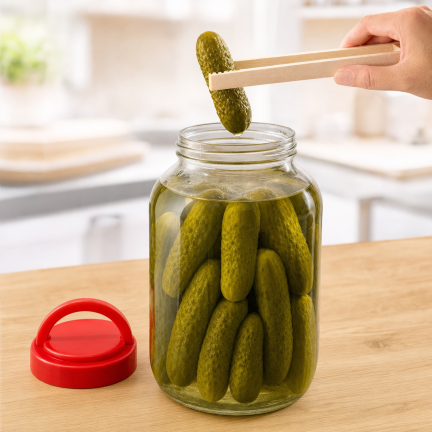 CHOM300/A 3L EINMACHGLAS ZUM EINLEGEN VON GURKEN UND KOHL MIT DECKEL UND ZANGE