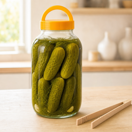 CHOM300/A 3L EINMACHGLAS ZUM EINLEGEN VON GURKEN UND KOHL MIT DECKEL UND ZANGE
