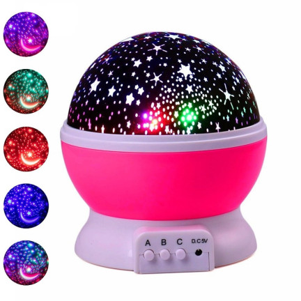 TG56632-2 Nachtlicht mit Sternenhimmel-Projektor, um 360° drehbar, rosa