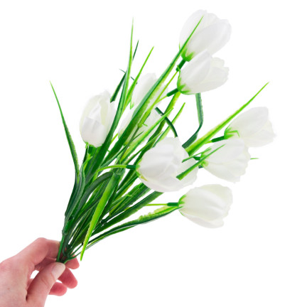 CV07855-1 TULPEN STRAUSS WEISS KUNSTBLUMEN IM STRAUSS TULIP DEKORATION