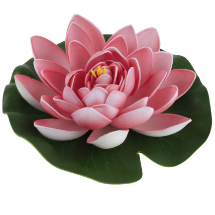 Wasserlilie, schwimmende Kunstblume, Lotusblume, für den Teich, aus Schaumstoff, rosa